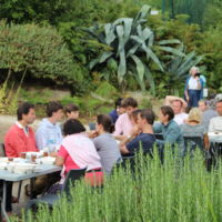 Aux beaux jours, la parc de l'Abbaye se prête aux buffets.